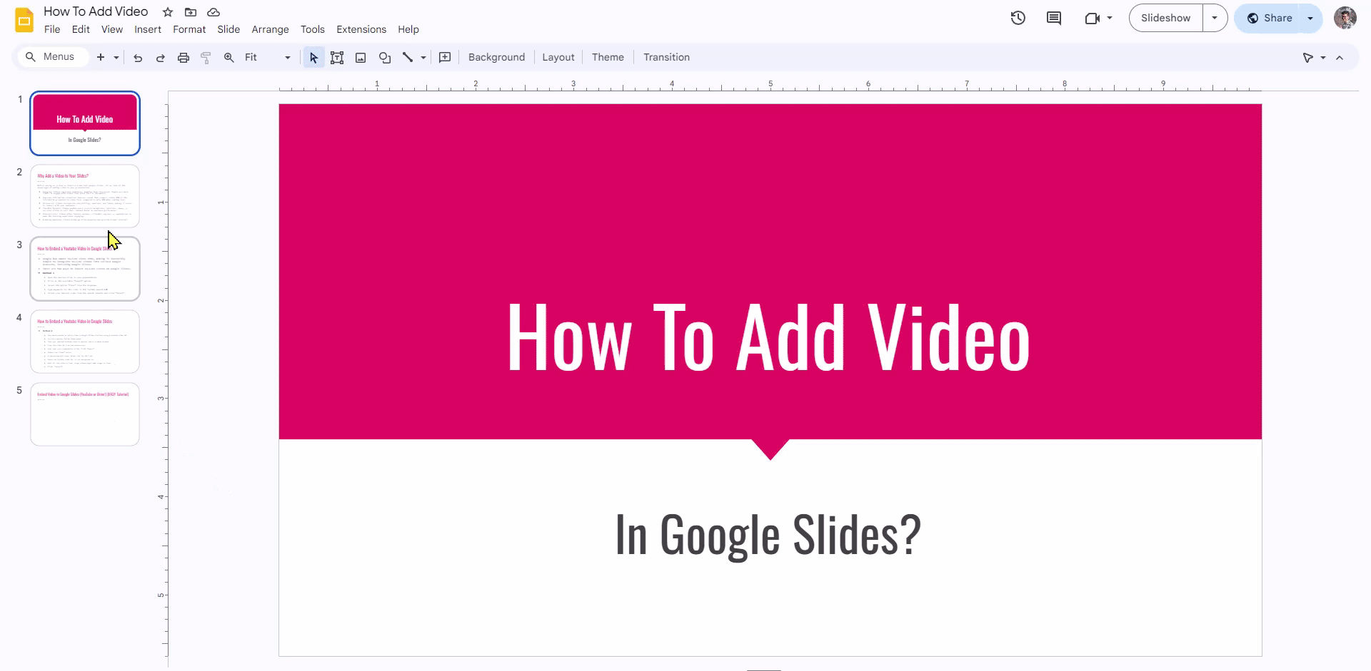 add video using youtube search bar