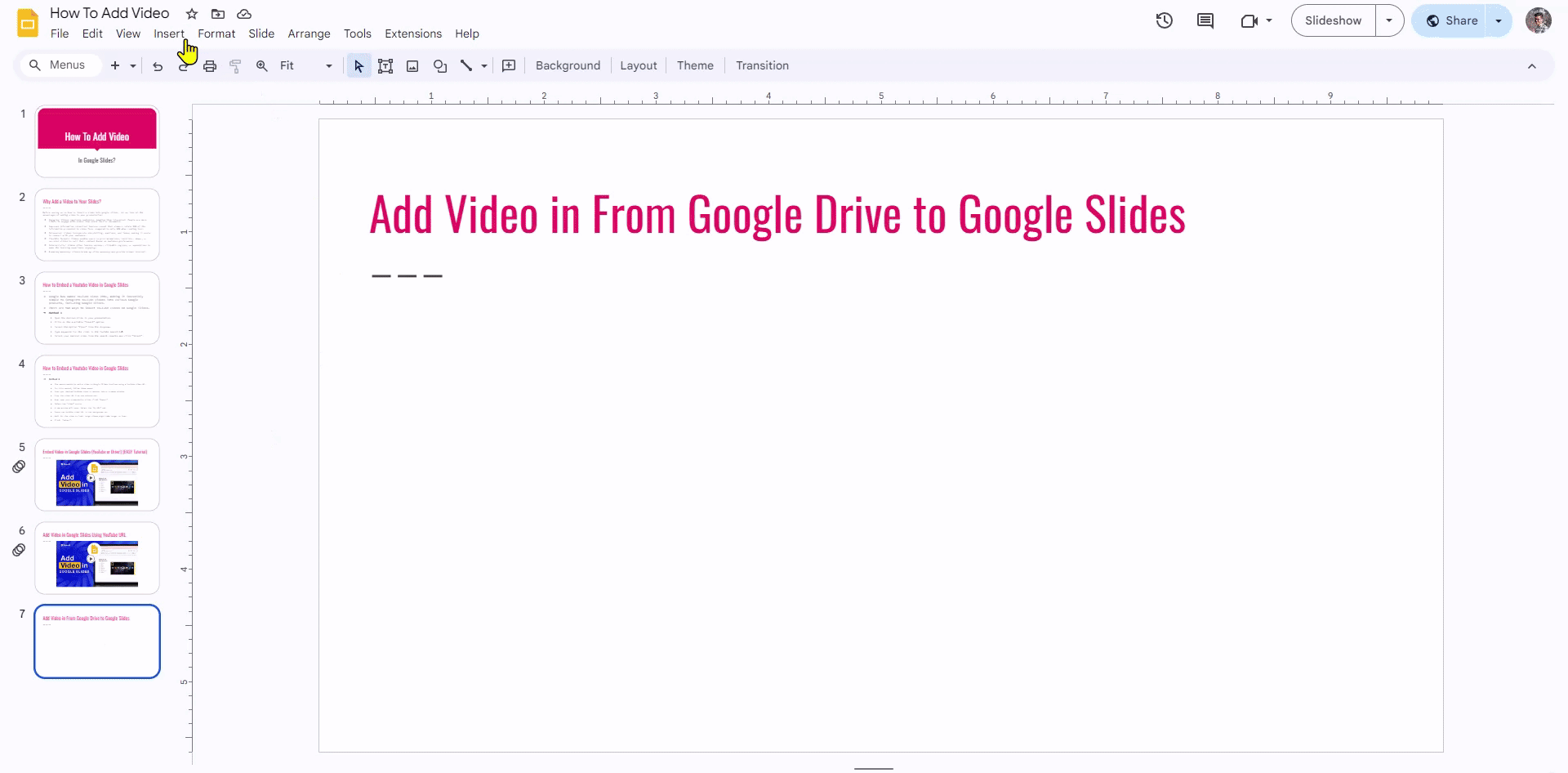 add video in google slides through google drive