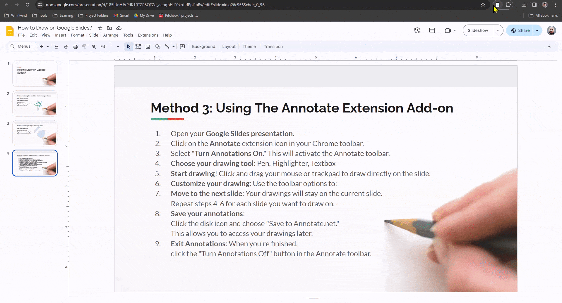 enable your annotate toolbar