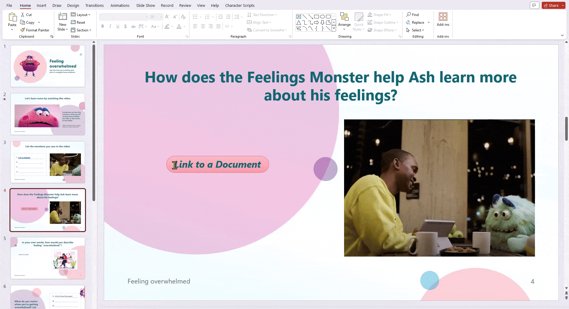 link to a document in powerpoint