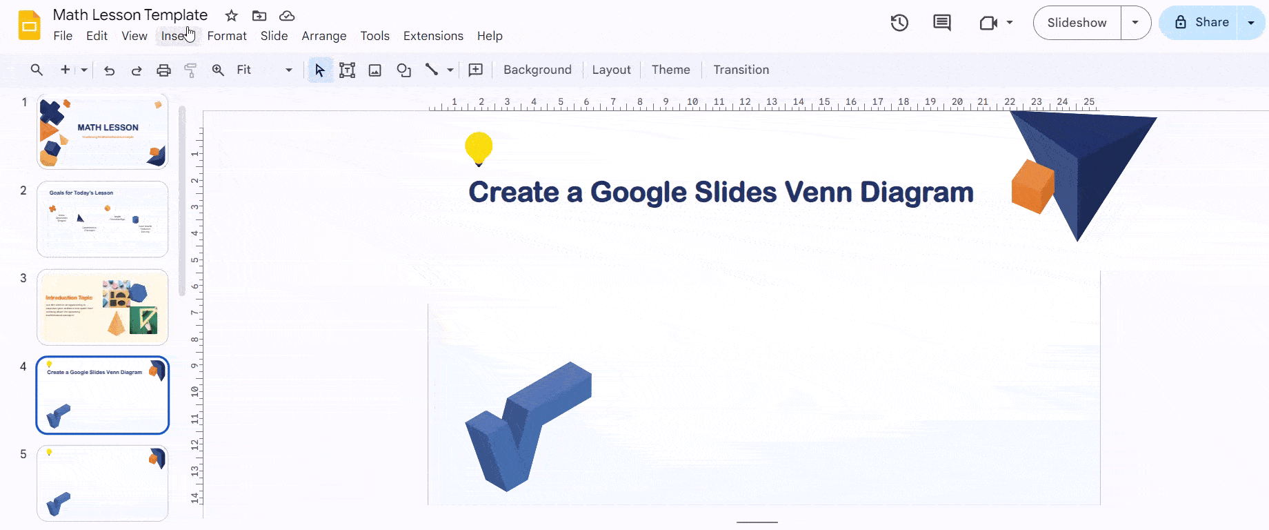 Method 2 Create a Google Slides Venn Diagram using Diagrams