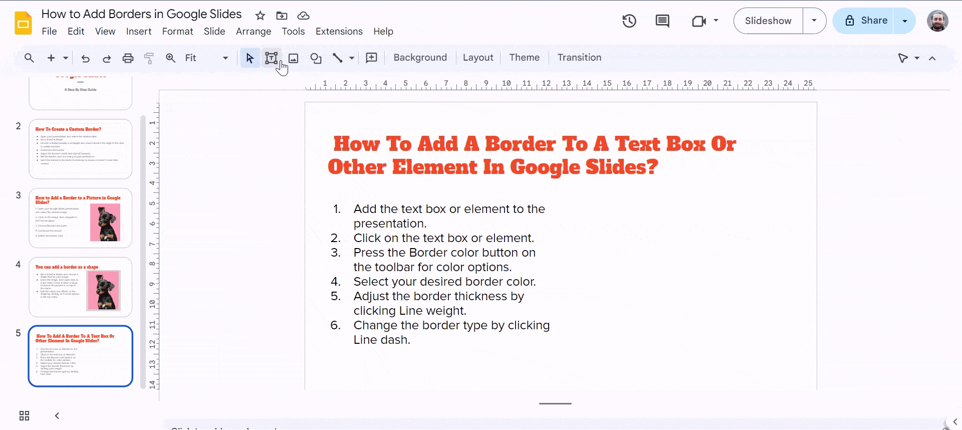 Add a Border to A Text Box
