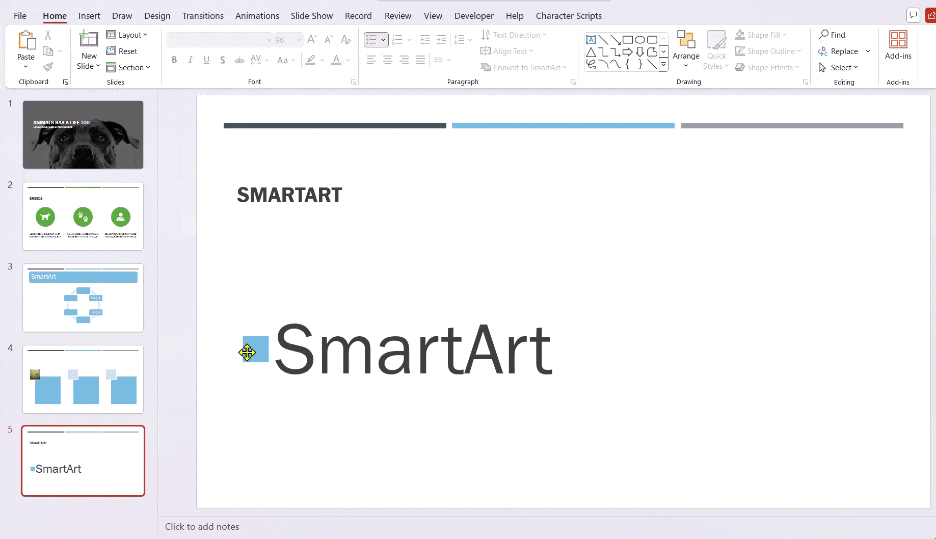 Converting text to a SmartArt with pictures