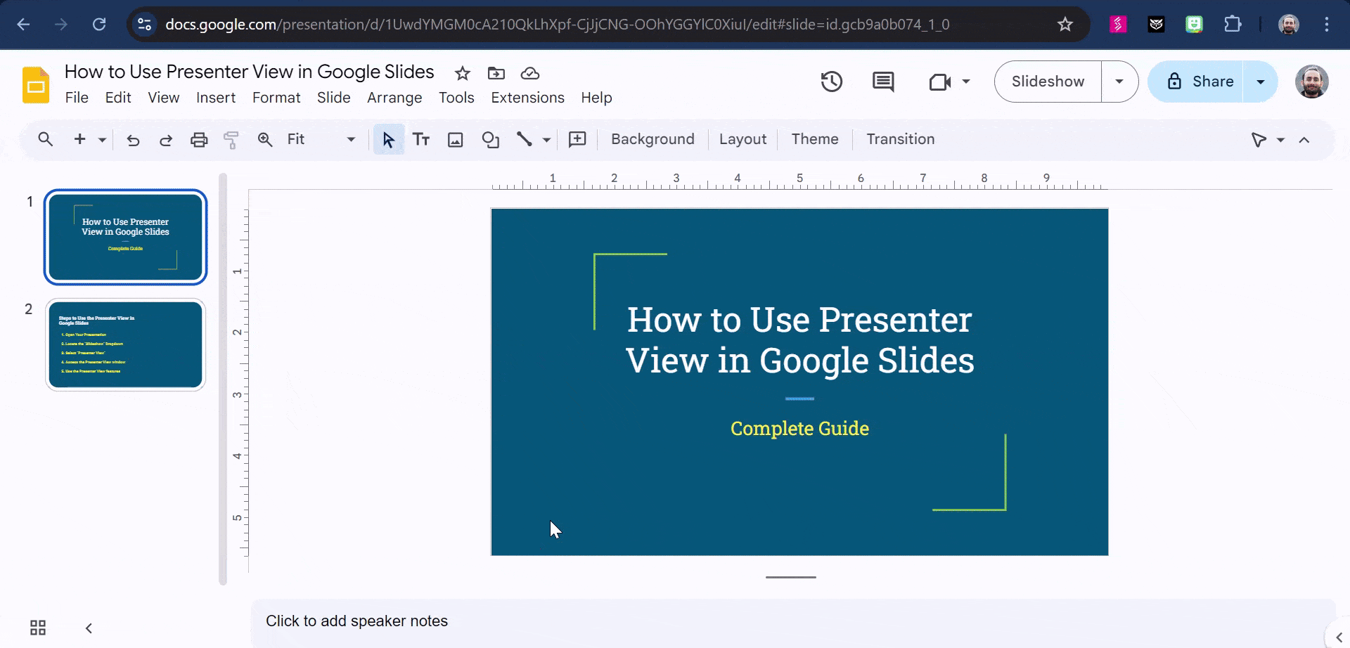 How to Open Presenter View in Google Slides