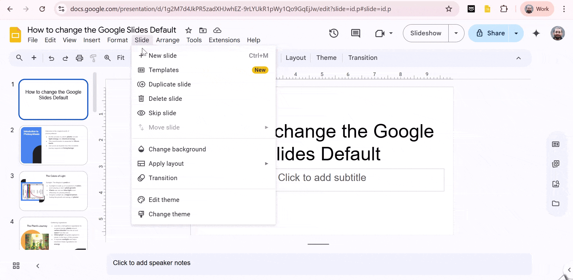 Steps to Get Normal Google Slides Templates Back
