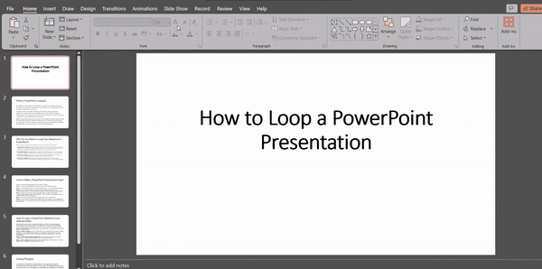 have powerpoint presentation loop