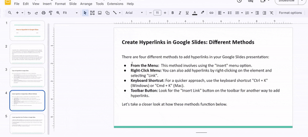 How to Hyperlink in Google Slides? 4 Simple Methods