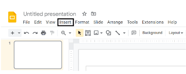 Click on the ‘Insert’ dropbox