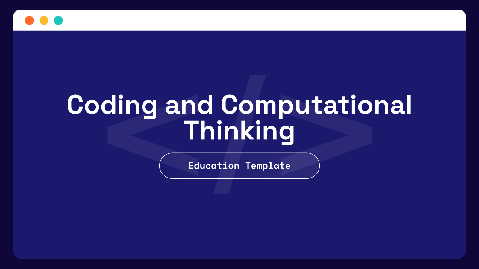 Education Coding And Computational Thinking Presentation Template