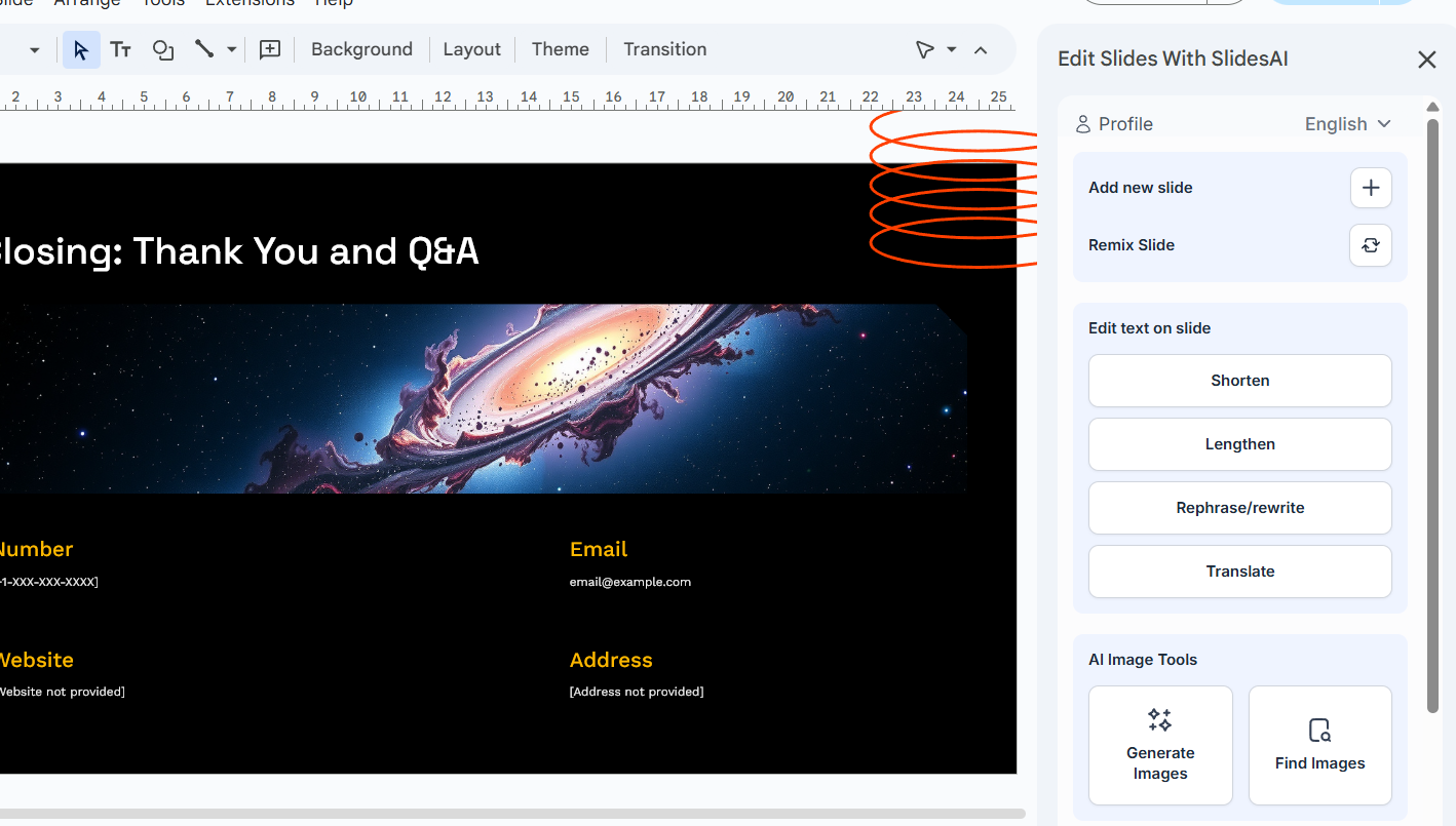 SlidesAI editing example